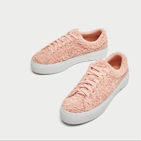 Zara Shoes - NWT Zara Platform Plimsolls with Faux Fur Sz 7.5
